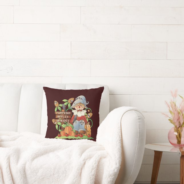 Fall Scarecrow seasonal throw pillow (Couch)