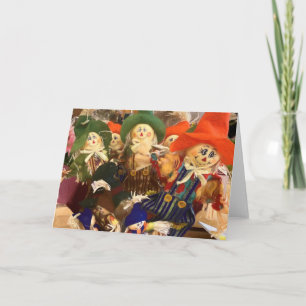 Fall scarecrows card