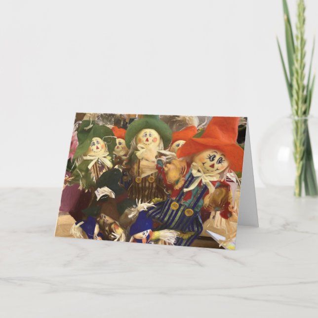 Fall scarecrows card (Front)