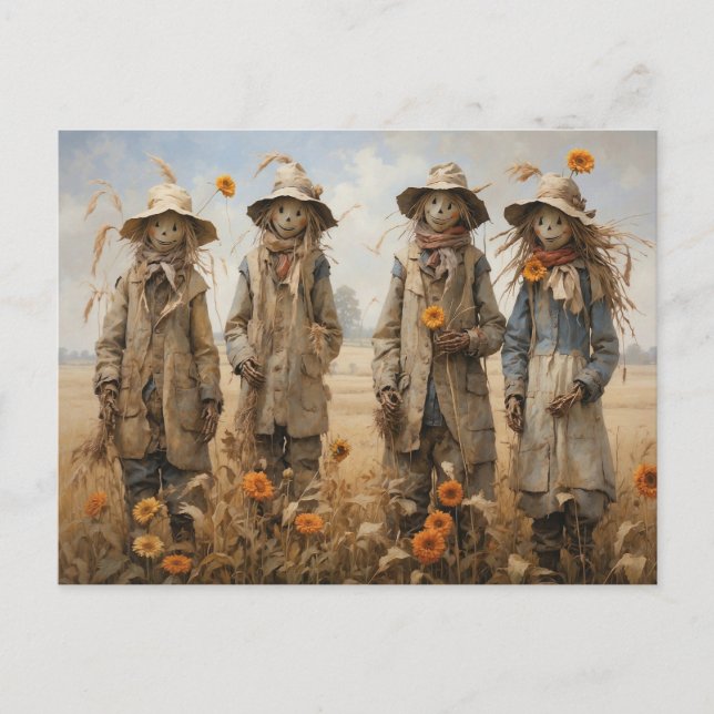 Fall Scarecrows Postcard (Front)