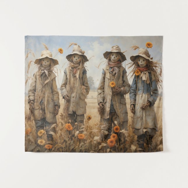 Fall Scarecrows Tapestry (Front (Horizontal))