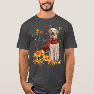 Fall Scarf Labrador Dog Autumn Falling Leaves240 T-Shirt