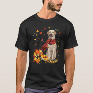 Fall Scarf  Labrador Dog Autumn Falling Leaves T-Shirt