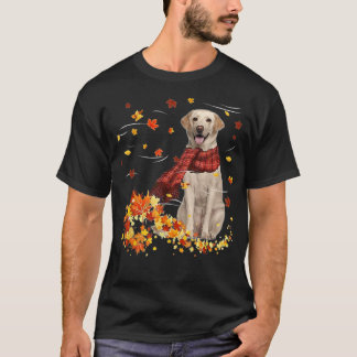 Fall ScarfLabrador Dog Autumn Falling Leaves  T-Shirt