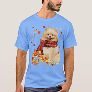 Fall ScarfPomeranian Dog Autumn Falling Leaves T-Shirt