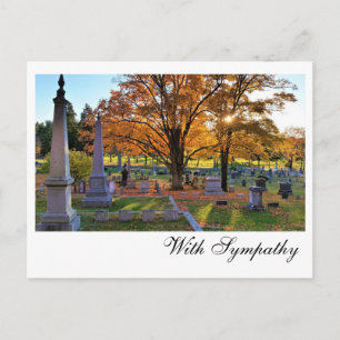 Fall Scene in Cemetery / Sugar Maple / Sympathy Postcard