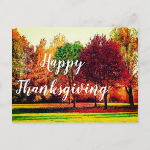 Fall Scene   Thanksgiving Postcard