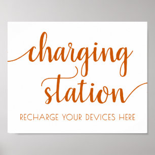 Fall Script   Burnt Orange Charging Station Sign