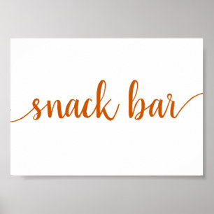 Fall Script   Rustic Burnt Orange Snack Bar Sign