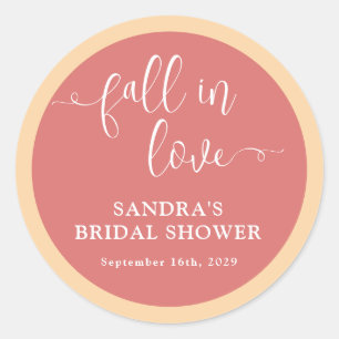 Fall Scripture Bridal Shower Classic Round Sticker