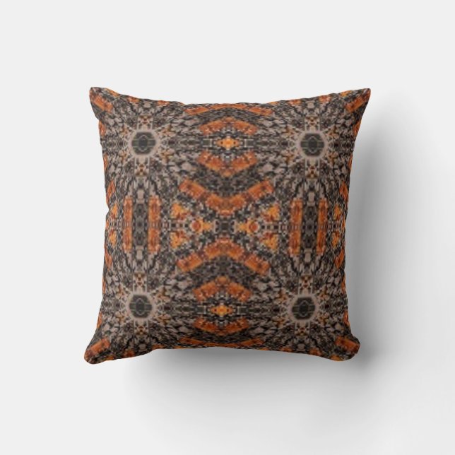 Fall seamless pattern throw pillow  (Back)