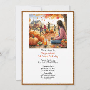 Fall Season Autumn Pumpkin  Invitation