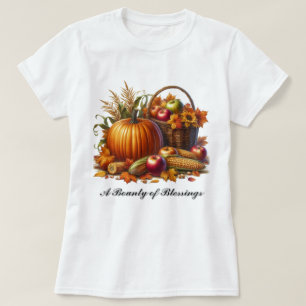 Fall Season Bounty of Blessings Ladies T-Shirt