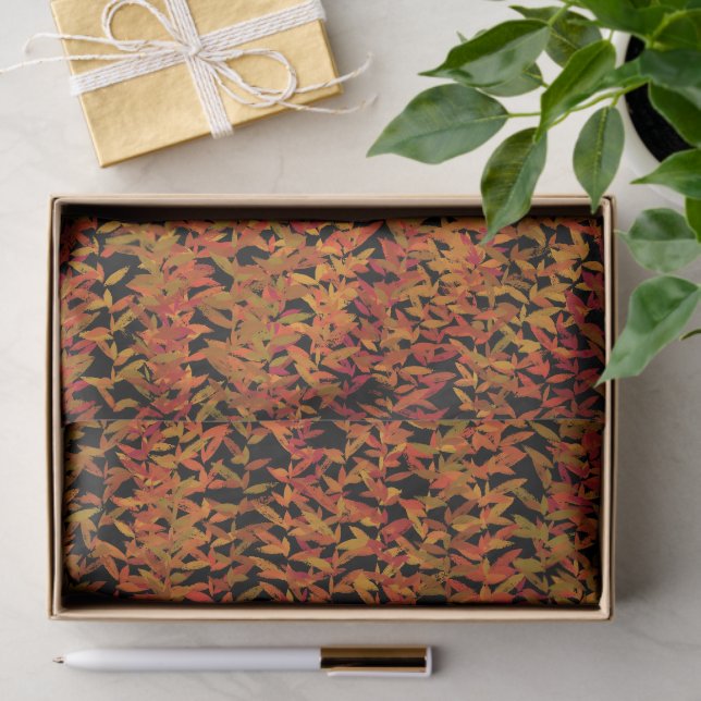 Fall Season Changing Colors Foliage Leaves Art Tissue Paper (Gift)