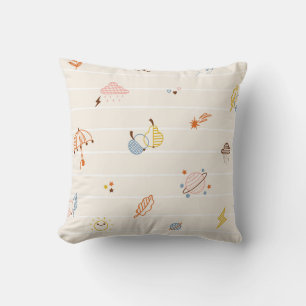 Fall season: colourful striped doodles. cushion