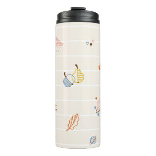 Fall season: colourful striped doodles. thermal tumbler
