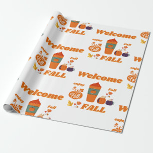 Fall season design wrapping paper