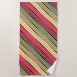 Fall Season Earth Tone Colors On Watercolor Paper  Beach Towel