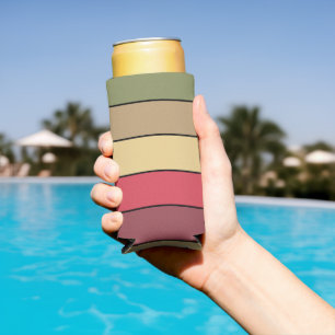 Fall Season Earth Tone Colours On Watercolor Paper Seltzer Can Cooler