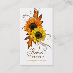 Fall Season Flower Vertical Business Cards 2