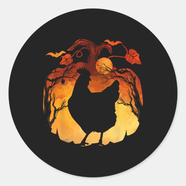 Fall Season Halloween Chicken Costume  Classic Round Sticker (Front)