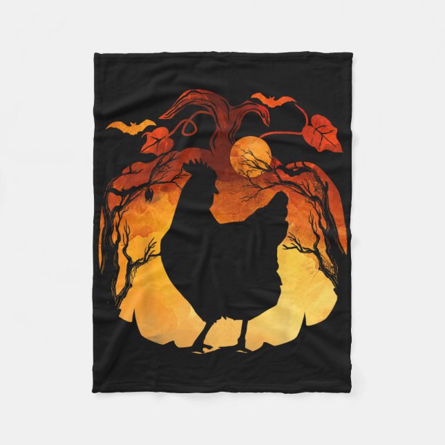 Fall Season Halloween Chicken Costume  Fleece Blanket (Front)
