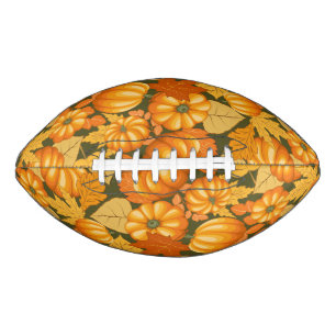 Fall Season Halloween Pumpkins Pattern American Football