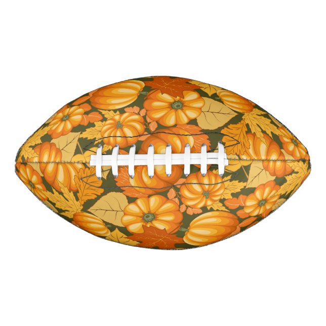Fall Season Halloween Pumpkins Pattern American Football (Front)