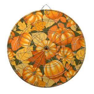 Fall Season Halloween Pumpkins Pattern Dartboard