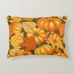 Fall Season Halloween Pumpkins Pattern Decorative Cushion