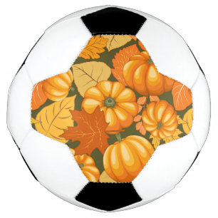 Fall Season Halloween Pumpkins Pattern Football