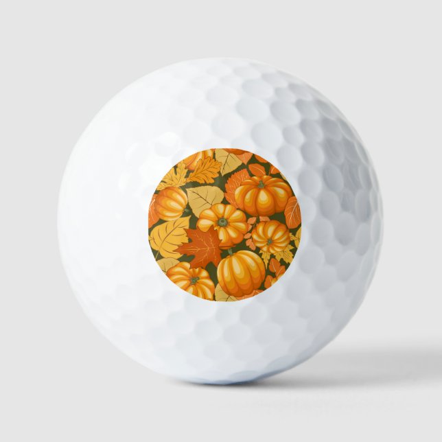 Fall Season Halloween Pumpkins Pattern Golf Balls (Front)