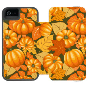 Fall Season Halloween Pumpkins Pattern Incipio Watson™ iPhone 5 Wallet Case