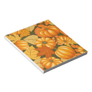 Fall Season Halloween Pumpkins Pattern Notepad