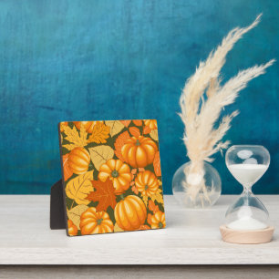 Fall Season Halloween Pumpkins Pattern Plaque