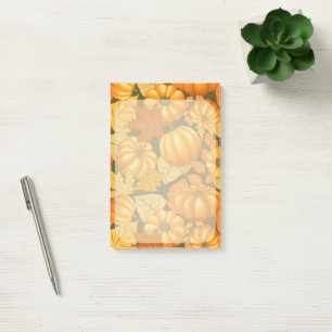 Fall Season Halloween Pumpkins Pattern Post-it Notes