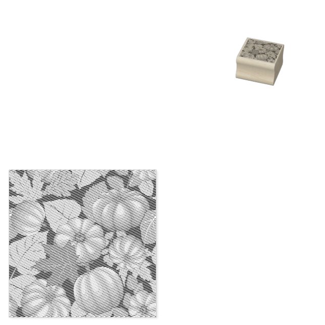 Fall Season Halloween Pumpkins Pattern Rubber Stamp (Stamped)
