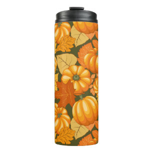 Fall Season Halloween Pumpkins Pattern Thermal Tumbler