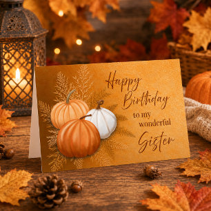 Fall Season Happy Birthday to My Wonderful Sister Card