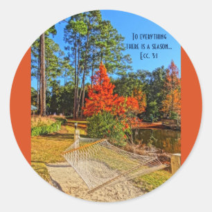 Fall Season Inspirational Scripture Bible Verse Classic Round Sticker