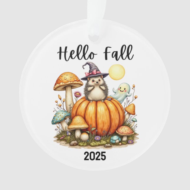 Fall Season Ornament Custom Date Halloween bauble (Front)