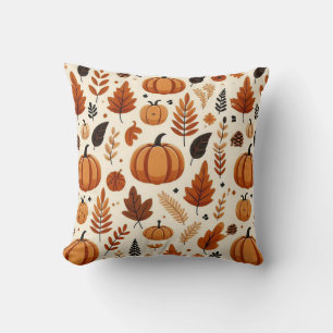 Fall Season Pattern Autumn Design Cushion