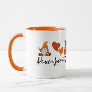 Fall Season ‘Peace Love and Pumpkin Spice’ Gnomes Mug