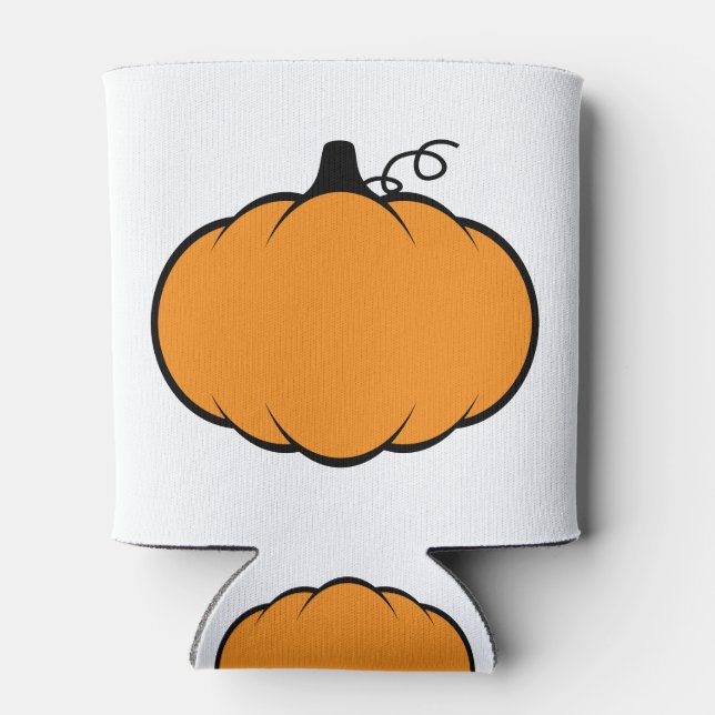 Fall Season Pumpkin Drawing Can Cooler (Back)