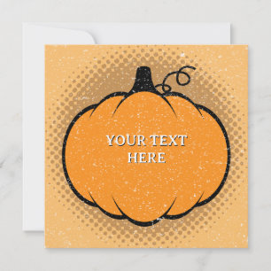 Fall Season Pumpkin Drawing Custom Text Invitation