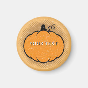 Fall Season Pumpkin Drawing Custom Text  Magnet