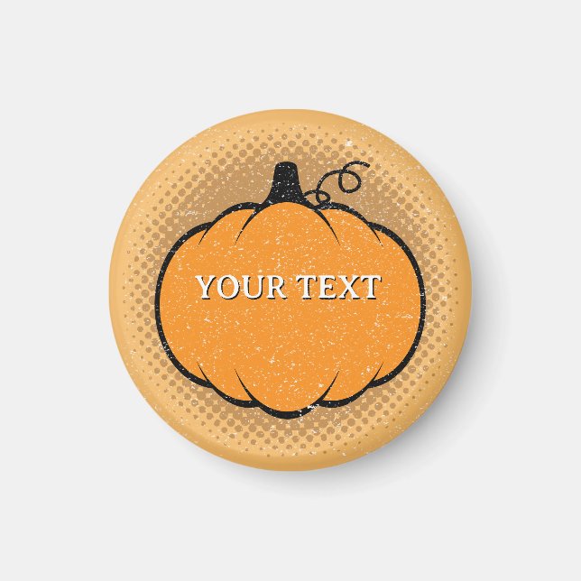 Fall Season Pumpkin Drawing Custom Text  Magnet (Front)