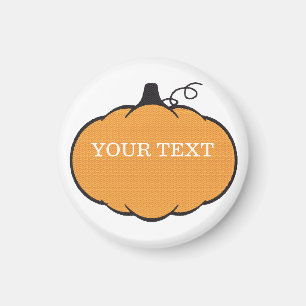 Fall Season Pumpkin Drawing Custom Text Magnet