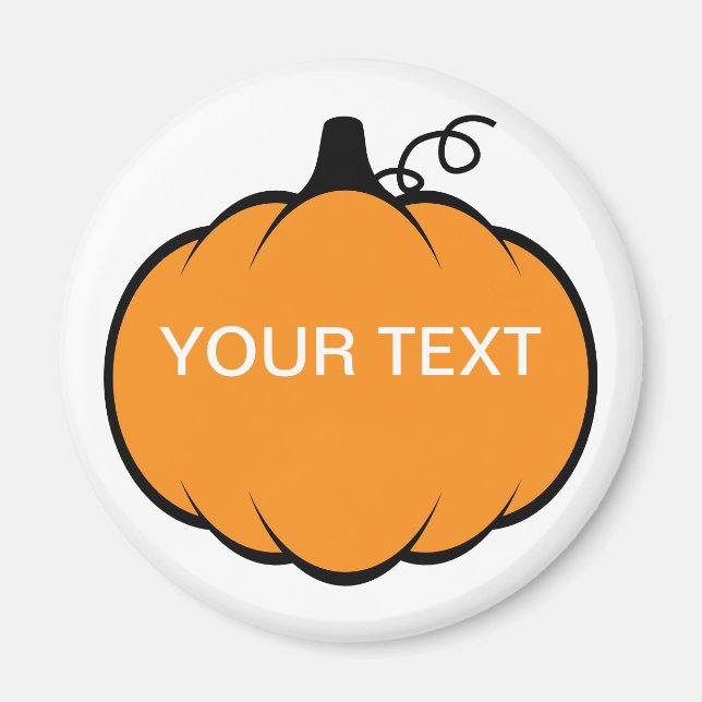 Fall Season Pumpkin Drawing Custom Text Magnet (Front)