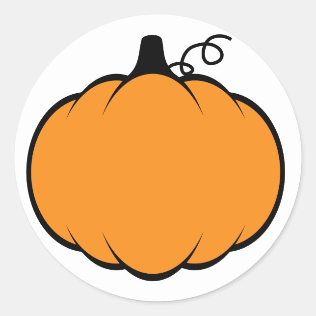 Fall Season Pumpkin Drawing Thanksgiving Decor  Classic Round Sticker (Front)